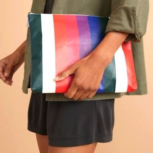 Marine Layer Large Pouch in Bold Multi Stripe NWOT